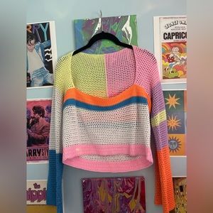 Y2K Colorful crochet top !